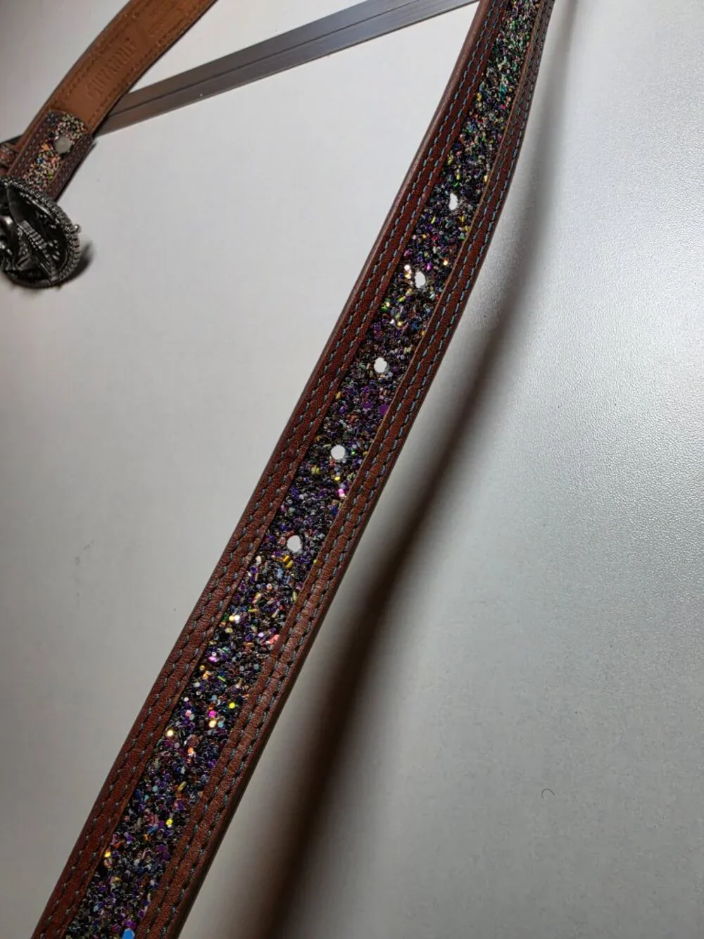 Shyanne Unicorn Magic Glitter Western Leather Belt Girls Sz 24 Women's Sz 00-2